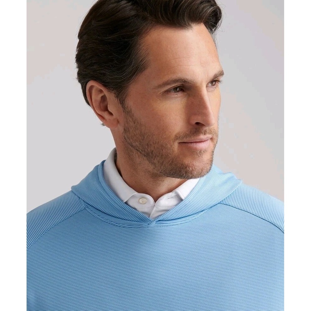 Peter Millar Crown Sport Mens XXL Etide Blue Stripe Performance Hoodie MF23EK45B - Picture 4 of 13